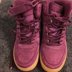 Purple Nike air forces